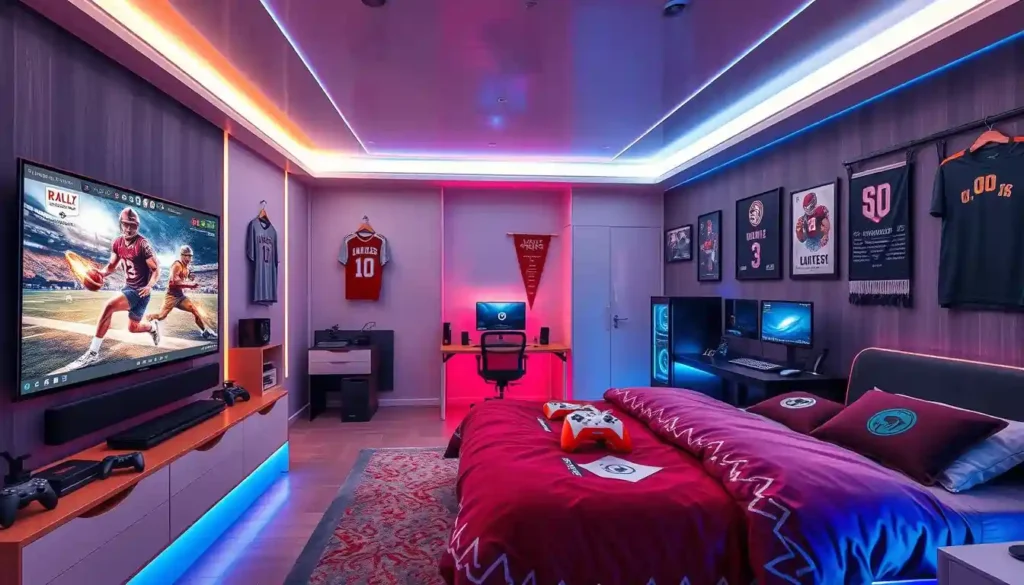 Tech Integration in Sports-Themed Bedrooms