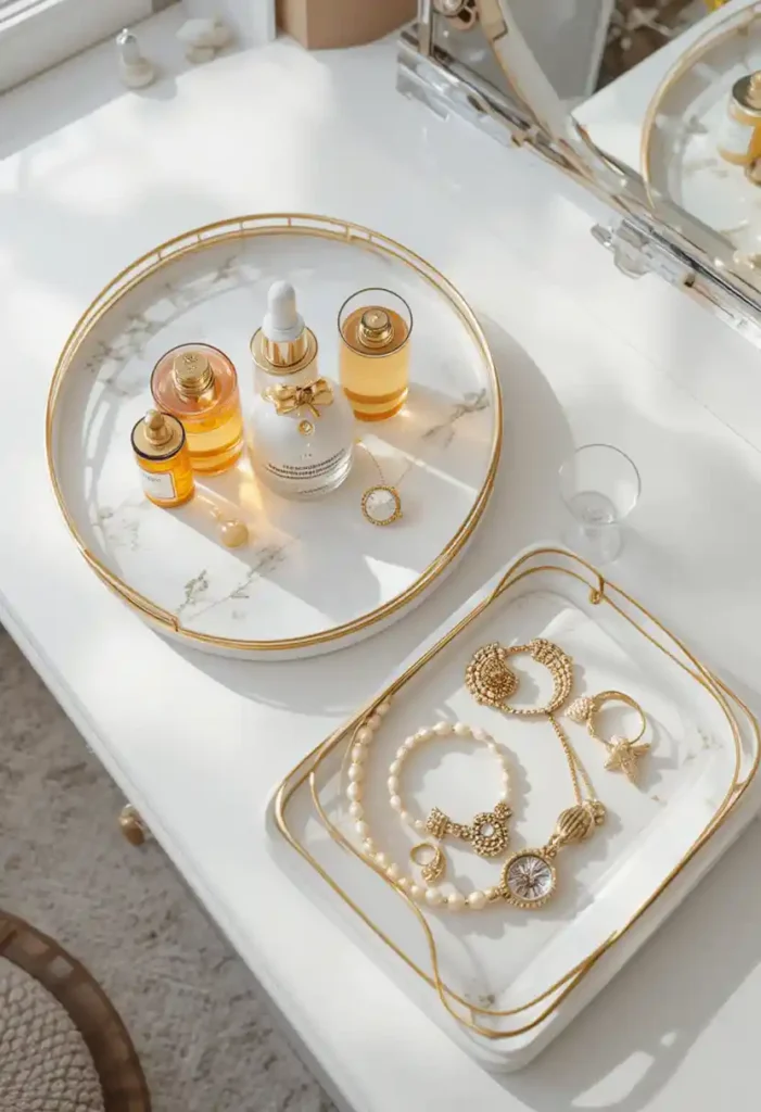 Accessorize with Gold and White Decorative Trays