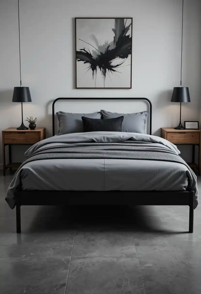 Add Black Metal Bed Frames for Industrial Edge