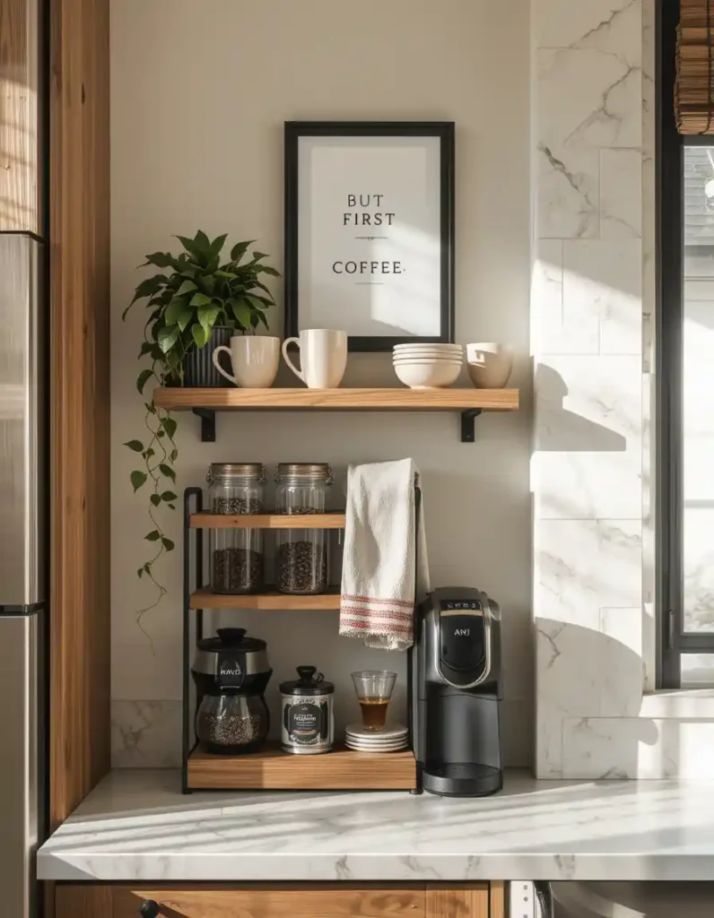 Add Open Shelving or a Tiered Stand for Vertical Space