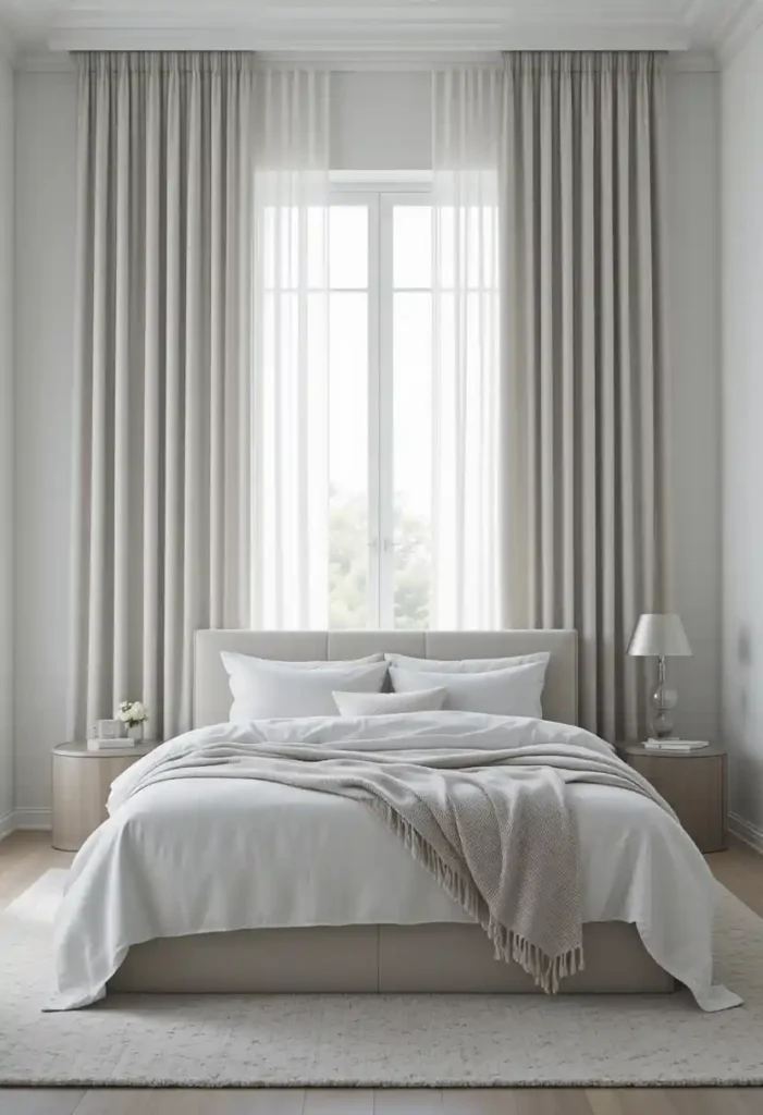 Add Soft Grey Curtains for Subtle Elegance