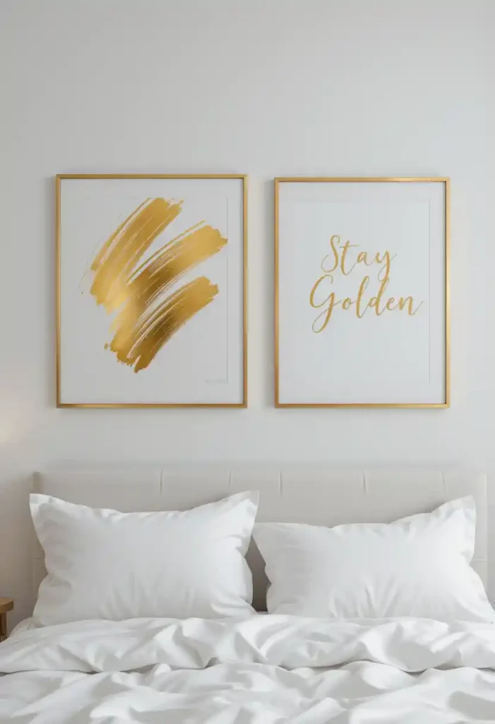 Add White and Gold Wall Art