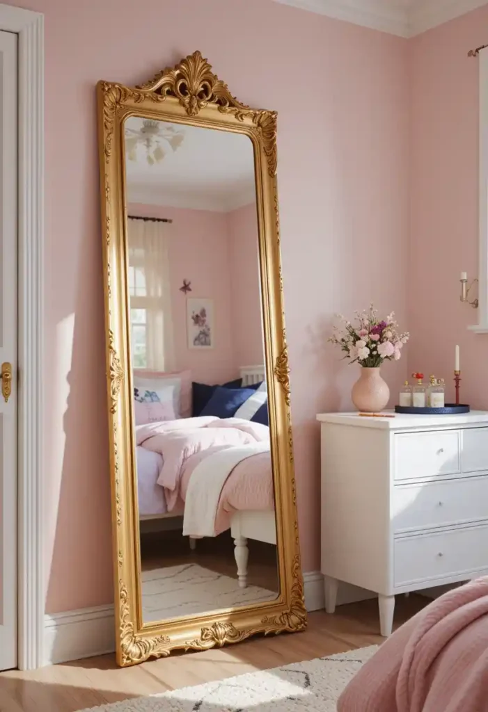 Add a Gold Mirror for Glam