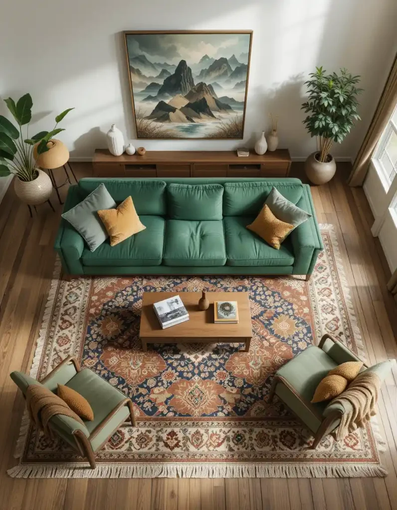 Anchor with a Patterned Rug That Tells a Story
