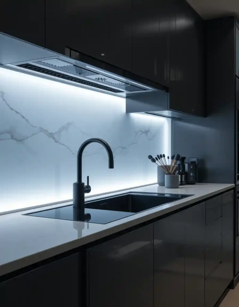  Backlit Panels Behind the Stove or Sink