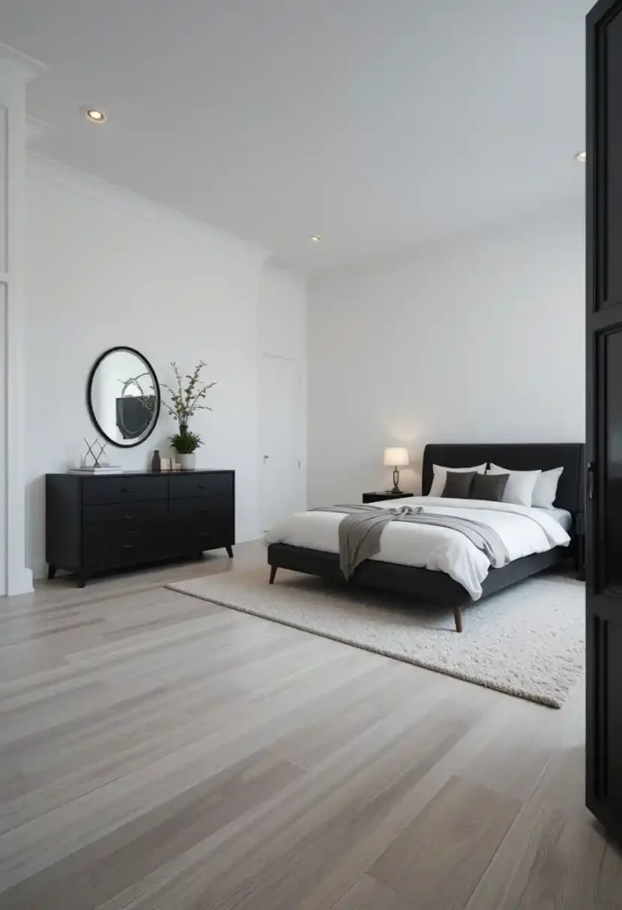 Black Furniture with Light Grey Floors