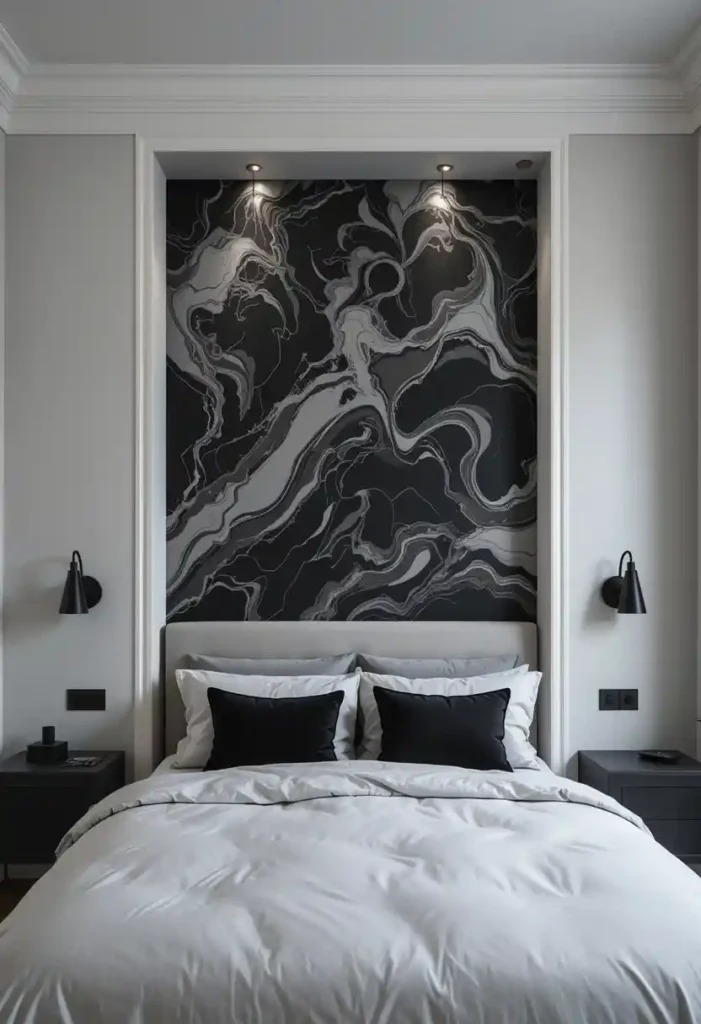 Black & Grey Wallpaper Feature Wall