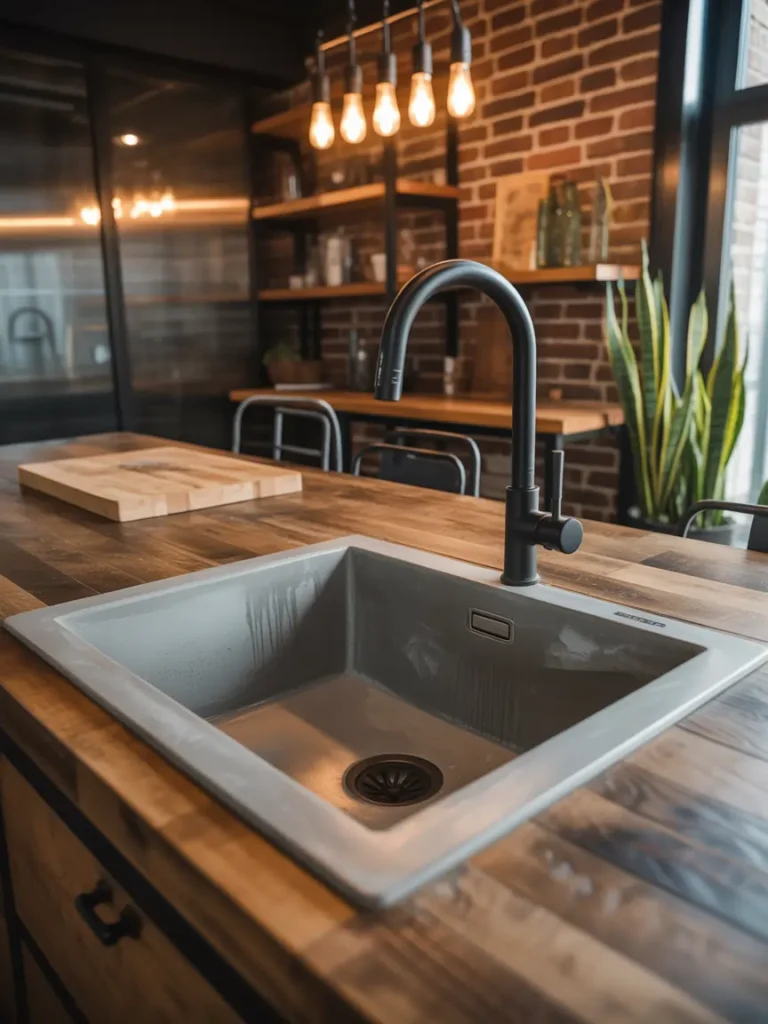 Concrete Sinks for Industrial-Modern Style