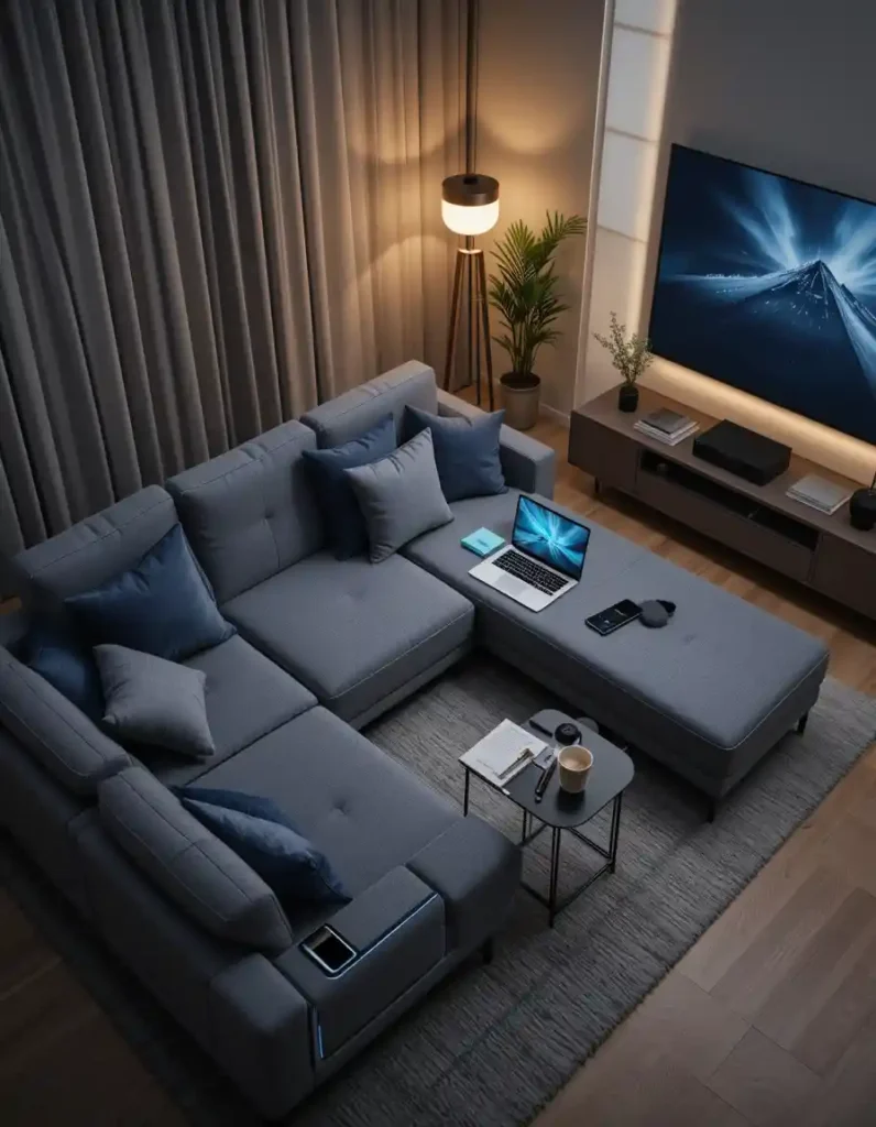. Corner Sofas with Built-In Charging Ports