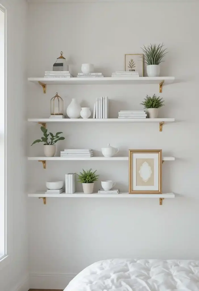 Don’t Forget Gold-Trimmed Wall Shelves