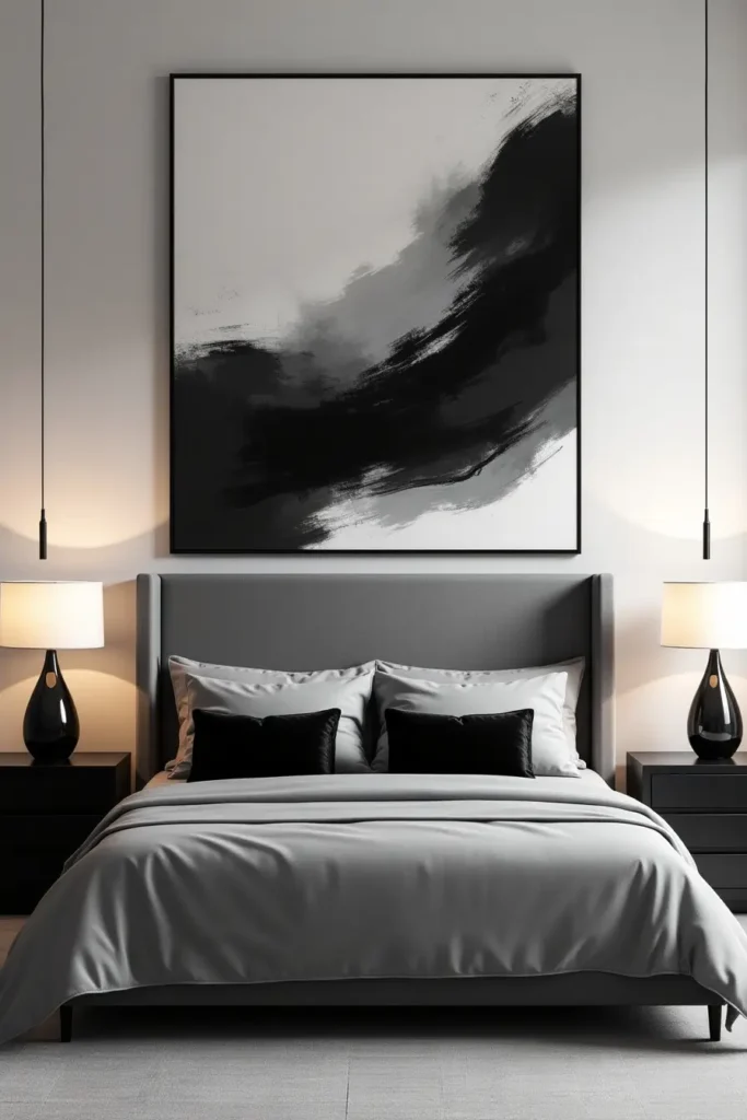 Finish with Black and Grey Abstract Art