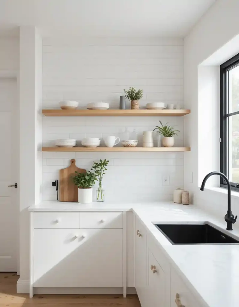 Floating Shelves Over Countertops