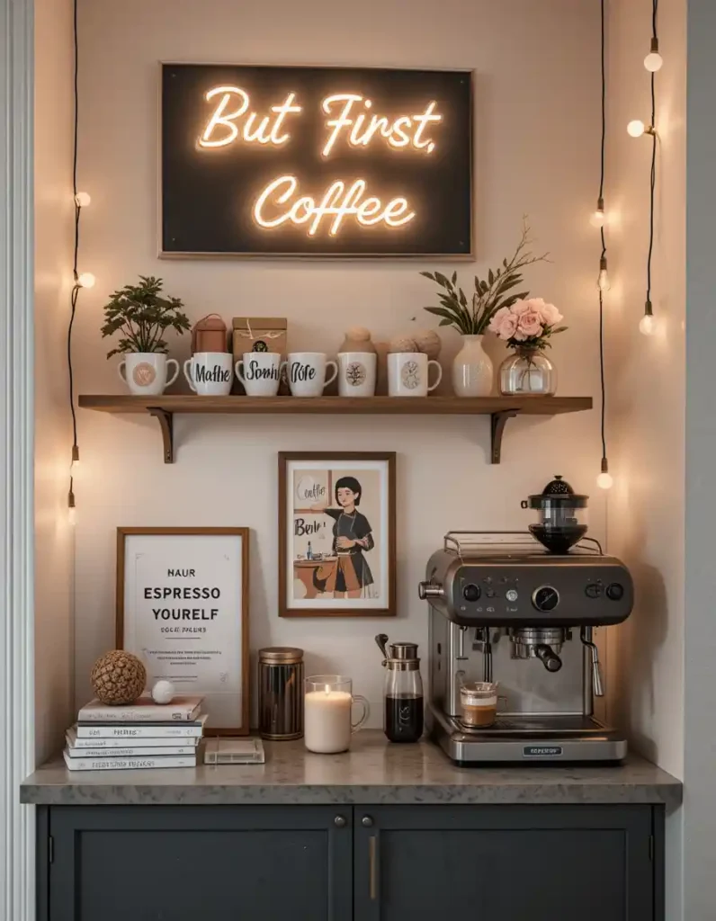 Go All In with a Coffee Bar Sign or Décor Moment