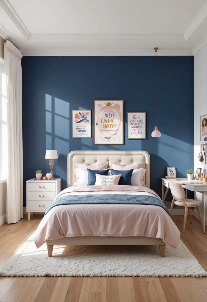 Go Bold with a Navy Accent Wall