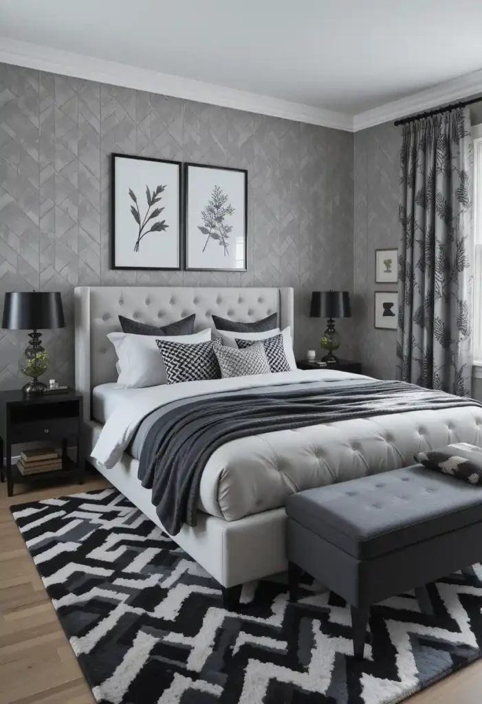 Incorporate Grey Tones with a Pop of Pattern