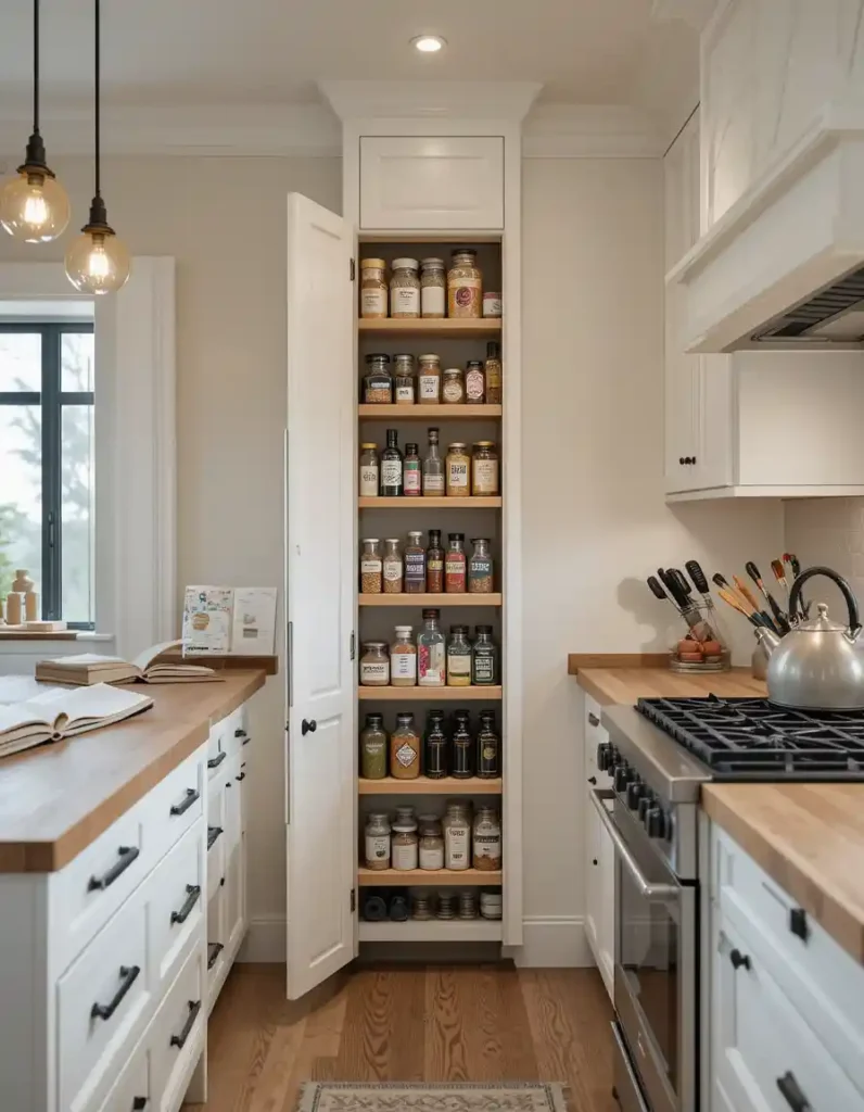 Incorporate Slide-Out Pantry or Spice Racks