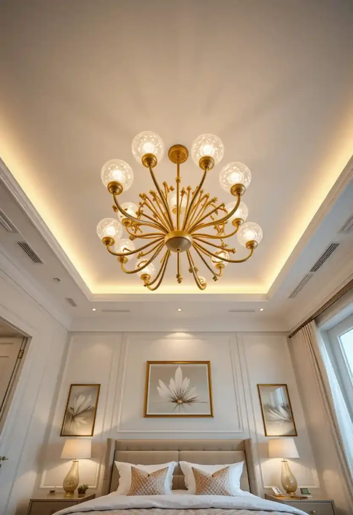 Install a Statement Gold Chandelier