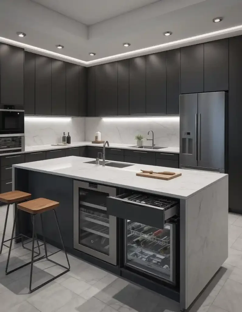 Integrate Built-In Appliances (Island Kitchen Ideas