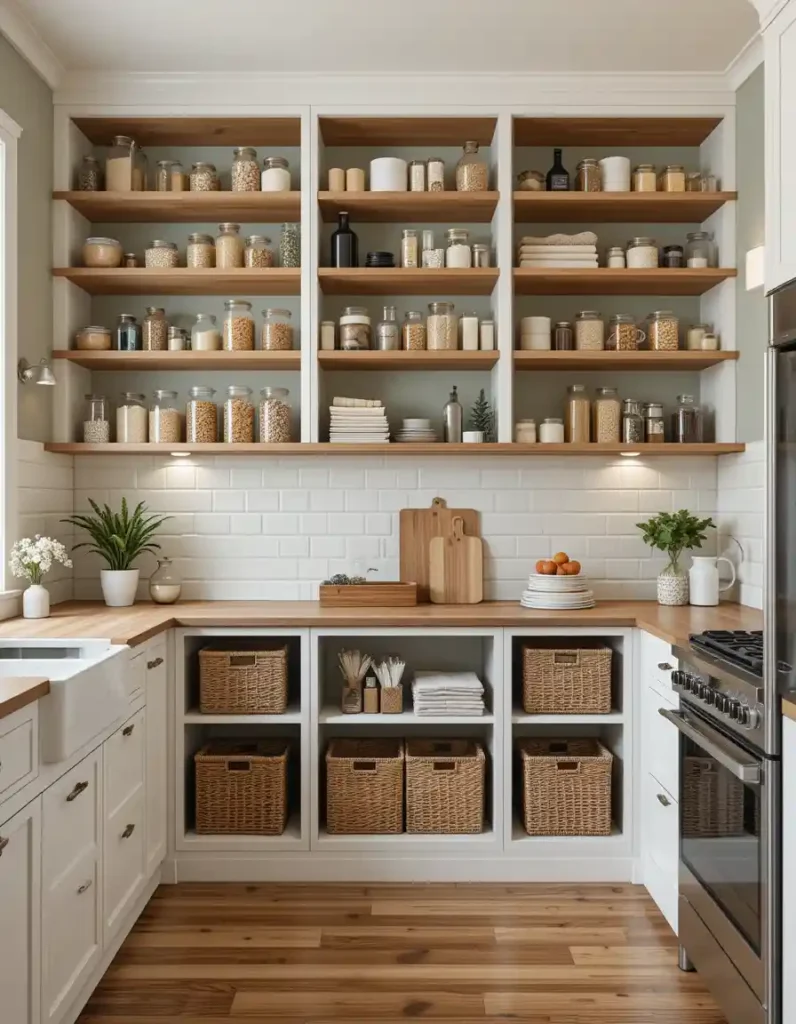 Pantry-Style Shelving Wall