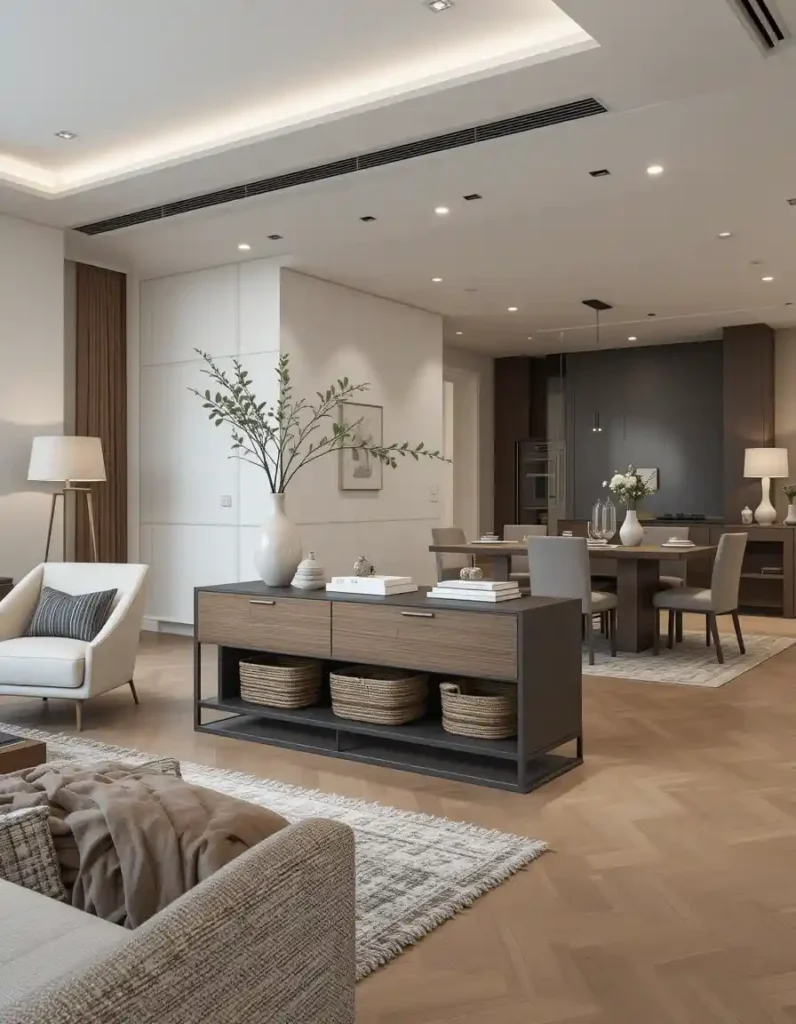 Place a Console or Sideboard as a Stylish Divider