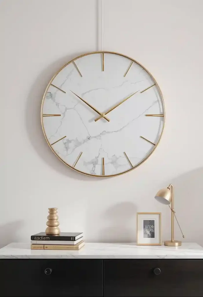 Statement White & Gold Wall Clock