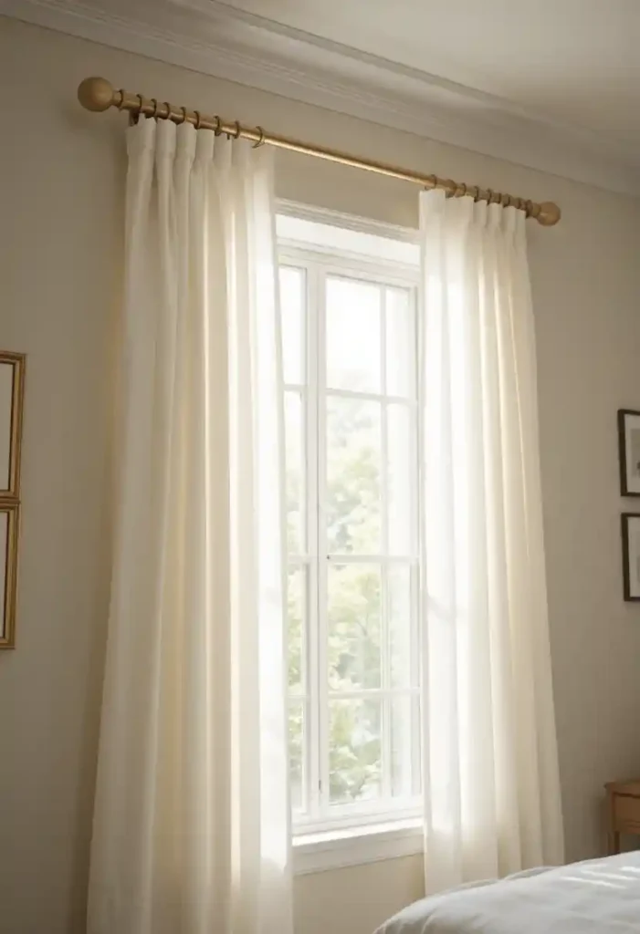 Use Gold Curtain Rods for a Polished Finish