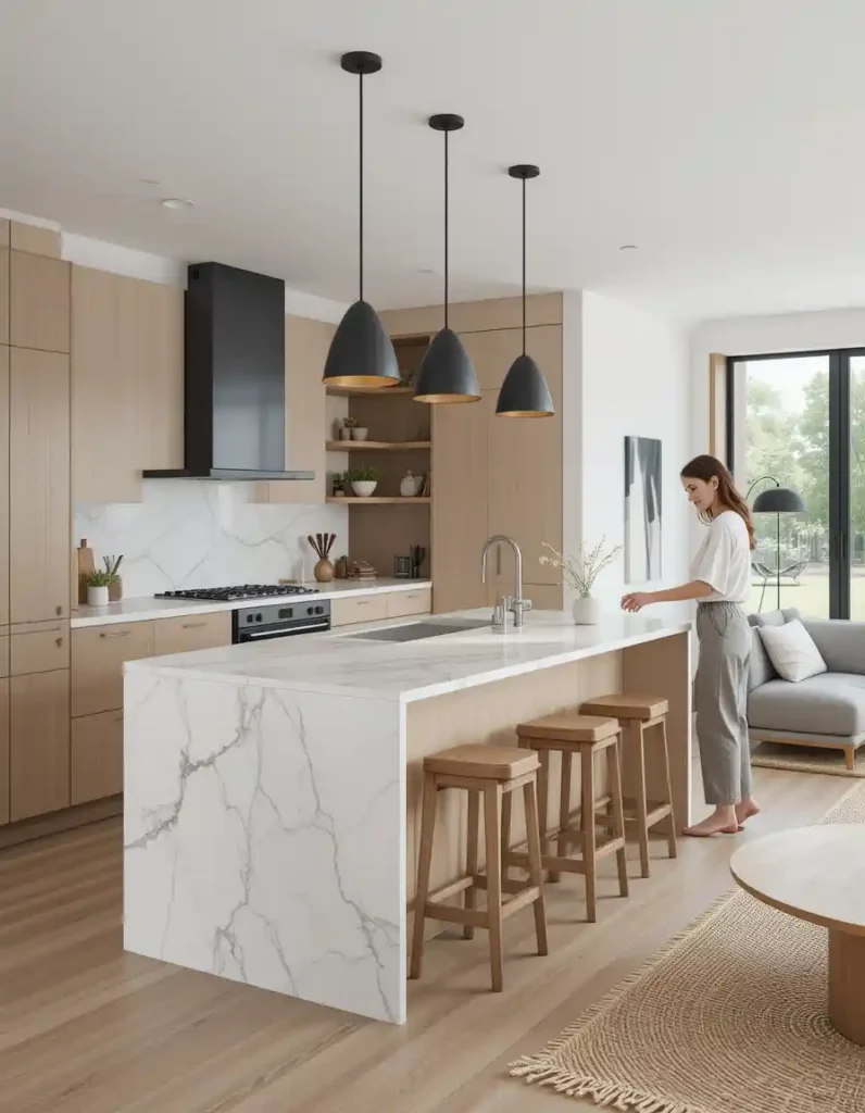 Use a Kitchen Island as a Room Divider