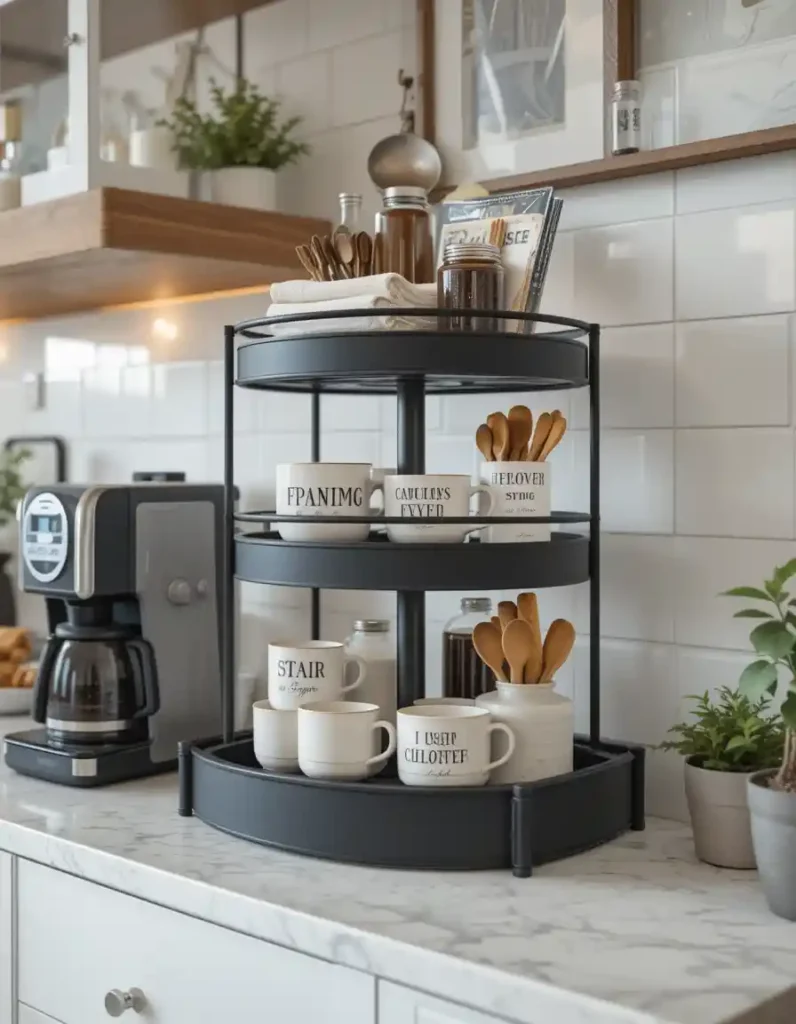 Use a Tiered Tray for Vertical Styling