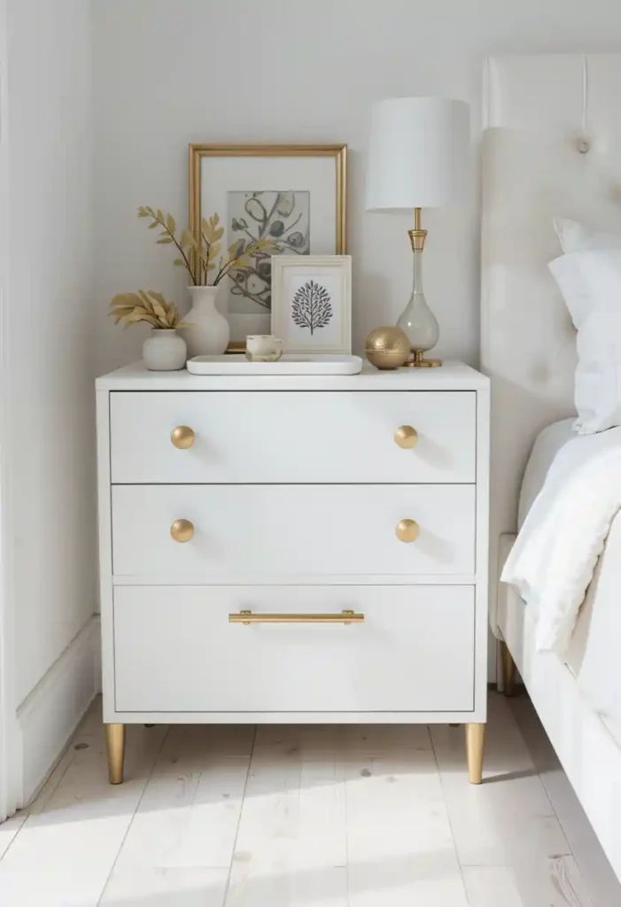 White Furniture + Gold Hardware = Underrated Hack