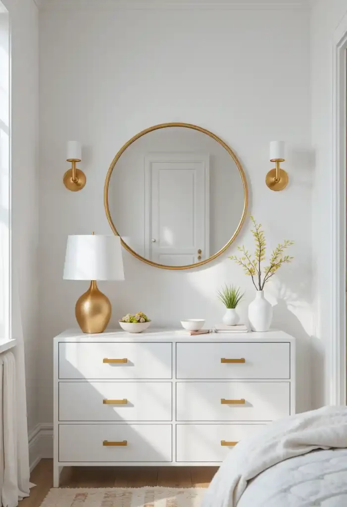 White Walls + Gold Accents