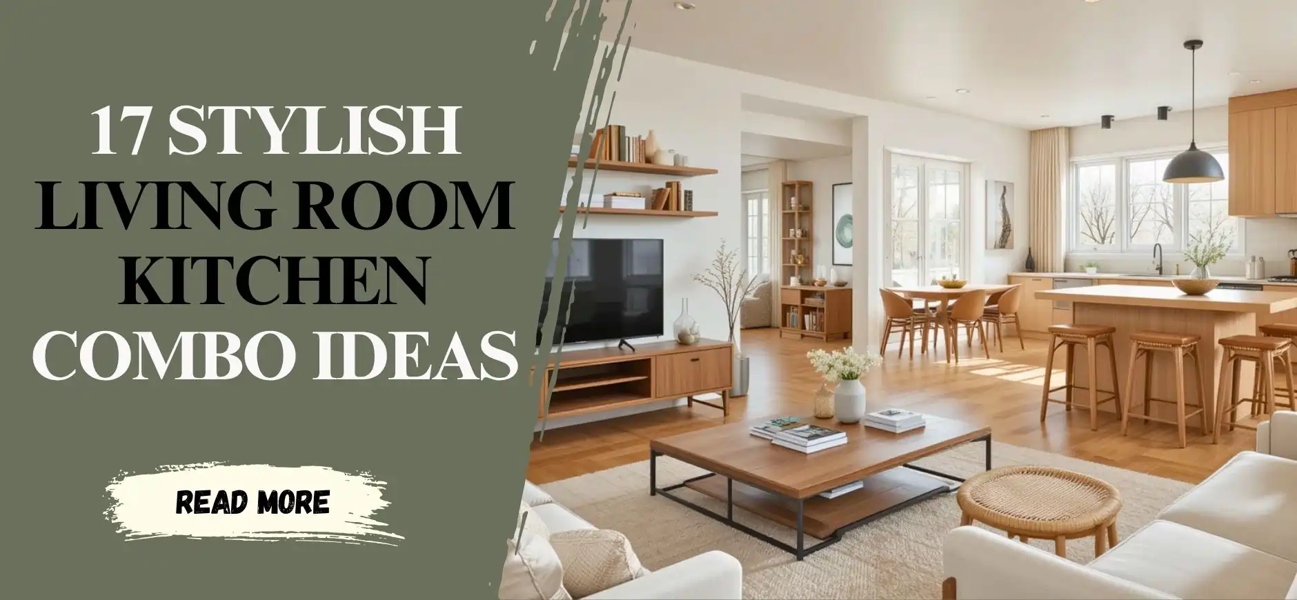 17 Trendy Living Room and Kitchen Combos You’ll Want to Copy