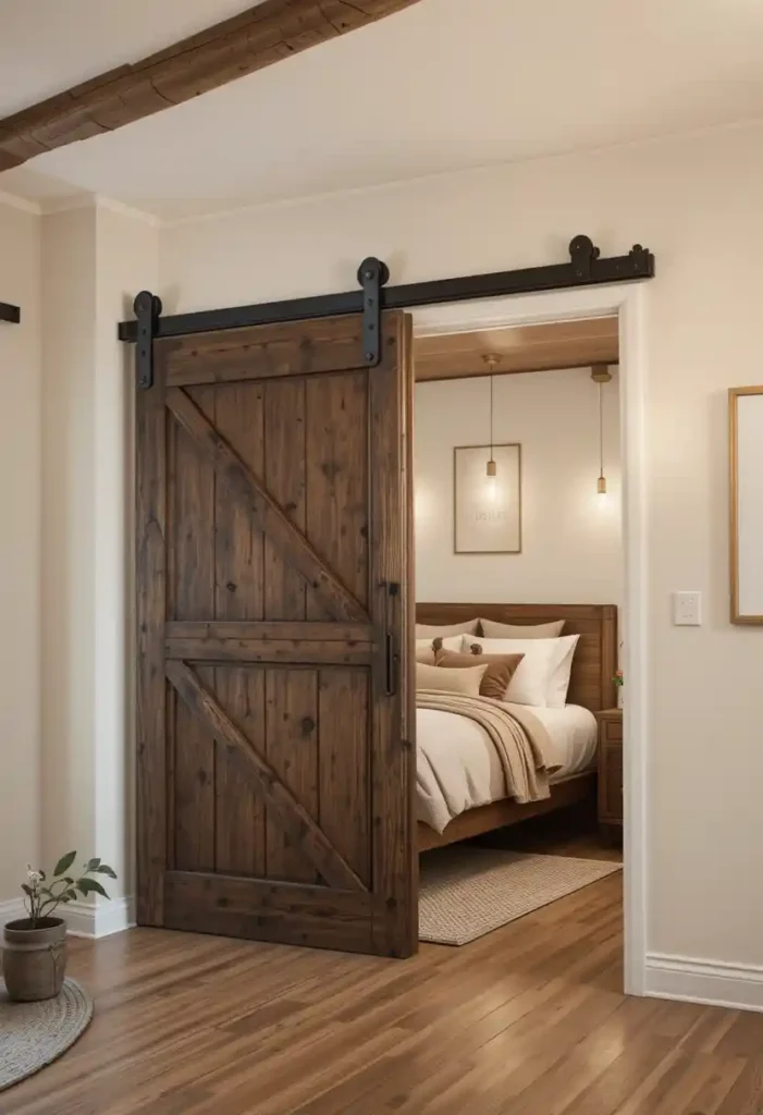 Add a Rustic Brown Barn Door (Yes, Seriously!)