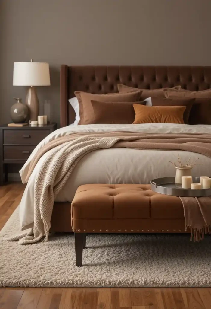Brown Velvet or Suede Accents
