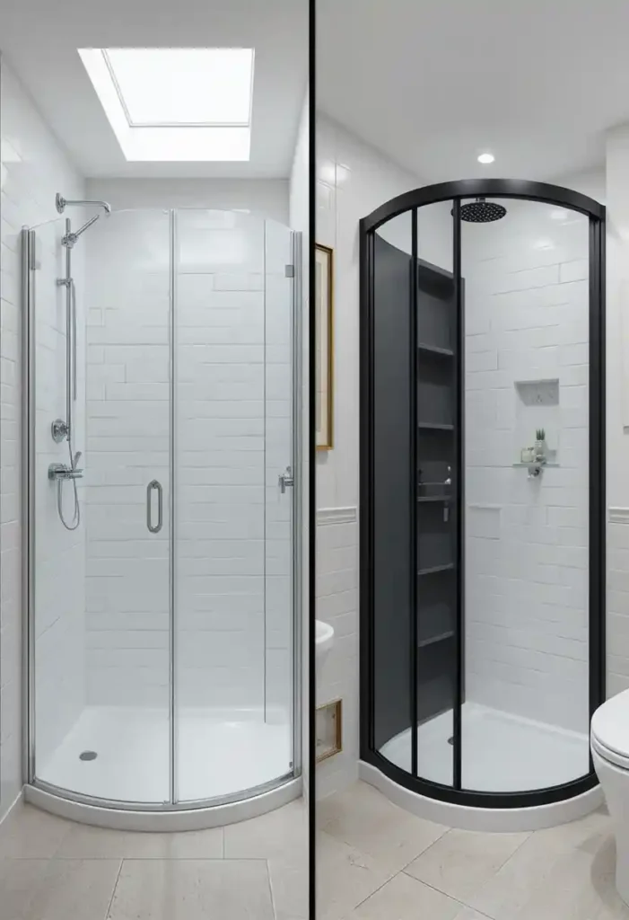 Curved vs. Neo-Angle Corner Showers