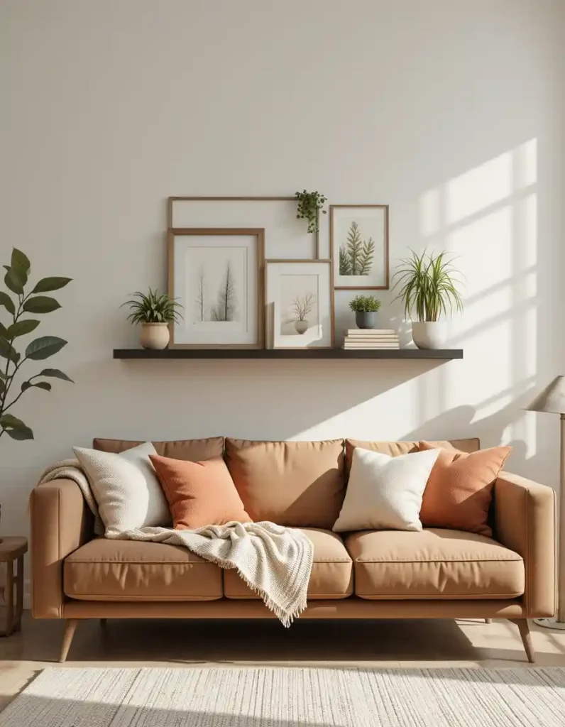 Float a Shelf Above or Around the Sofa