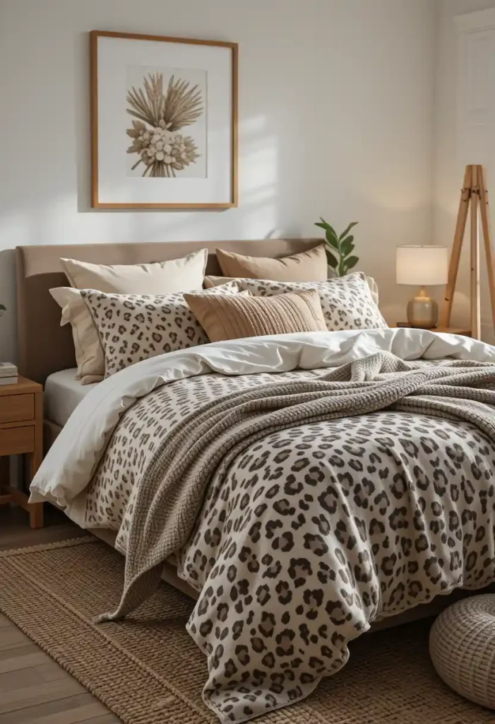 Go Subtle with Leopard Print Bedding Accents