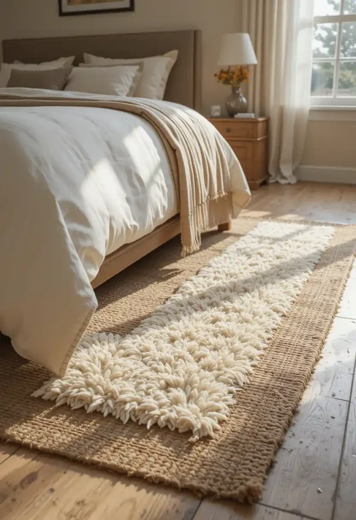 Layer Rugs for Extra Warmth (Literal + Visual)