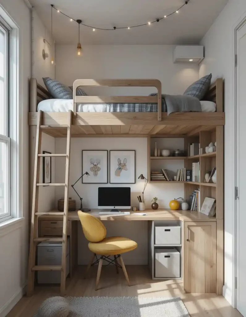 Loft Bed with Storage Below