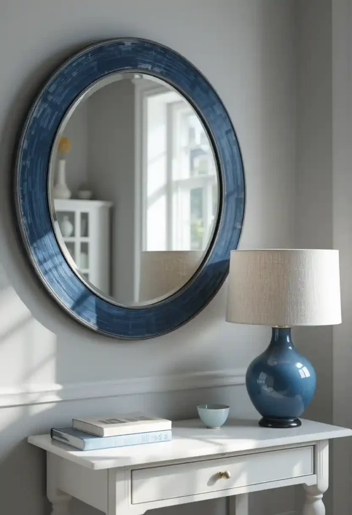 Mirrors with Blue Frames