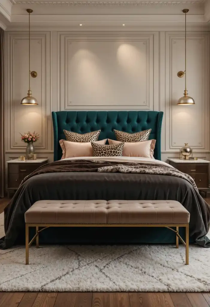 Mix Leopard with Velvet, Brass, and Marble