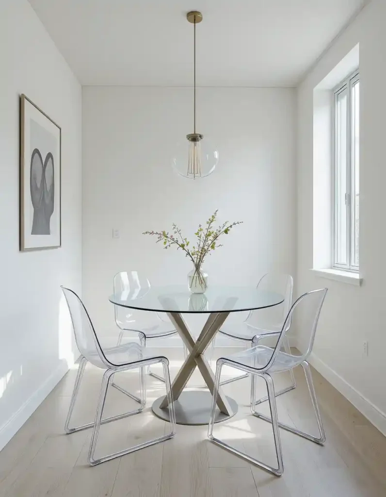  Opt for Glass or Acrylic Tables (Yes, They Work!)