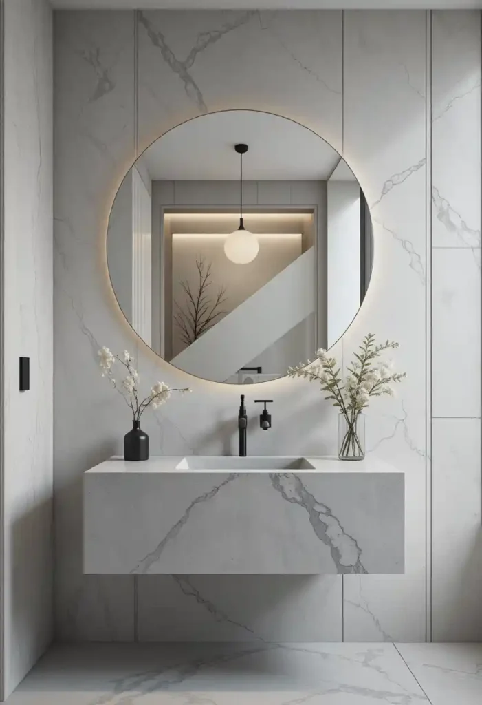 Oversized Round Mirrors for Softness