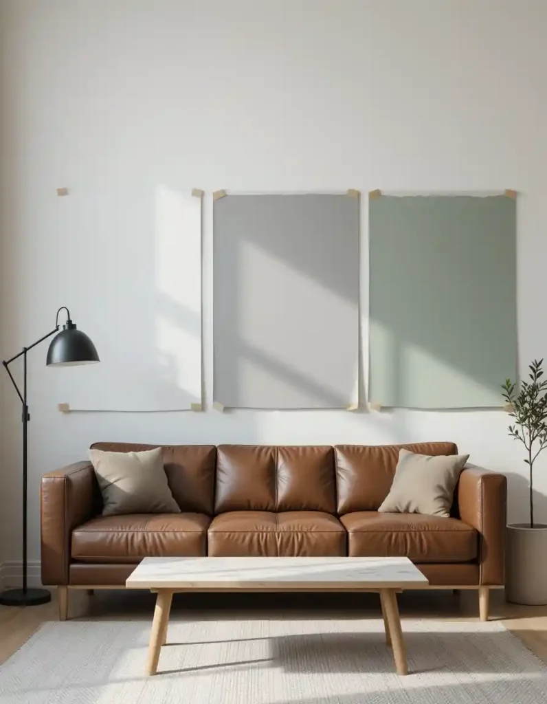 Start with the Right Wall Color (Brown Sofa