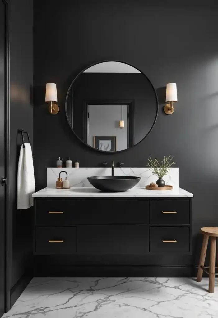Statement Black Vanity Cabinets