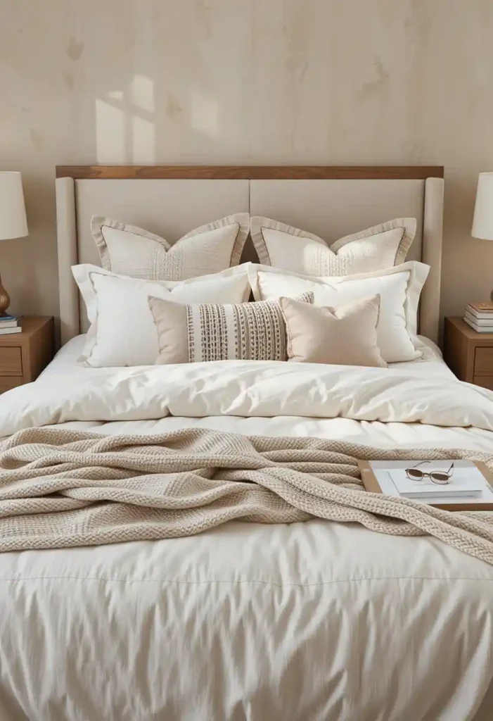Style a “Beige but Make It Bougie” Bed