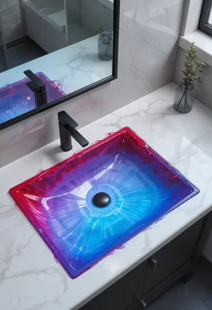 Temperature-Responsive Color-Changing Sink