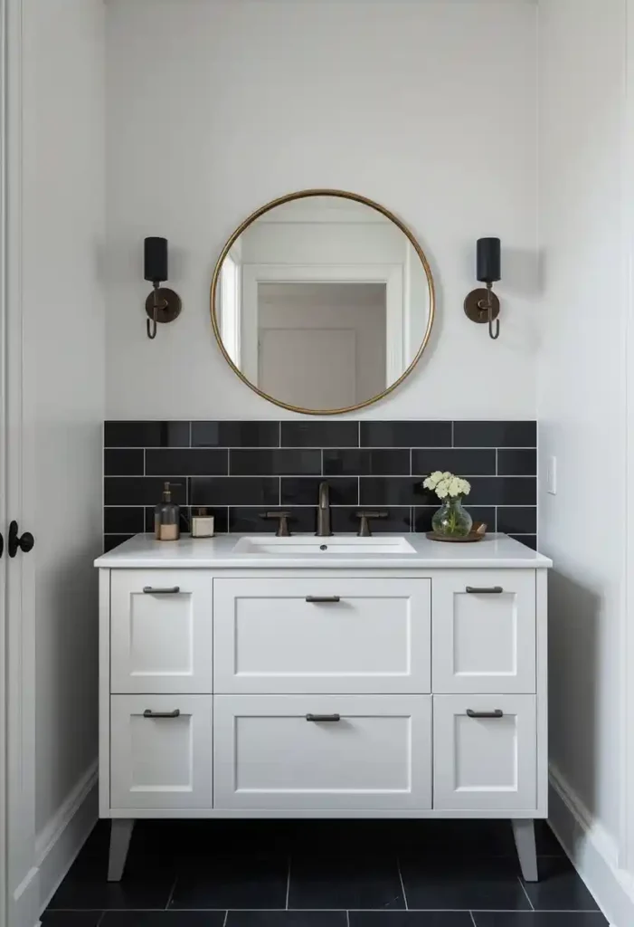 The Classic Black Tile Statement Wall