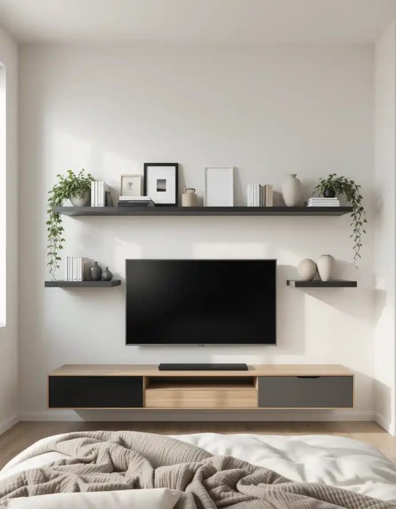 Use Floating Shelves Around the Screen