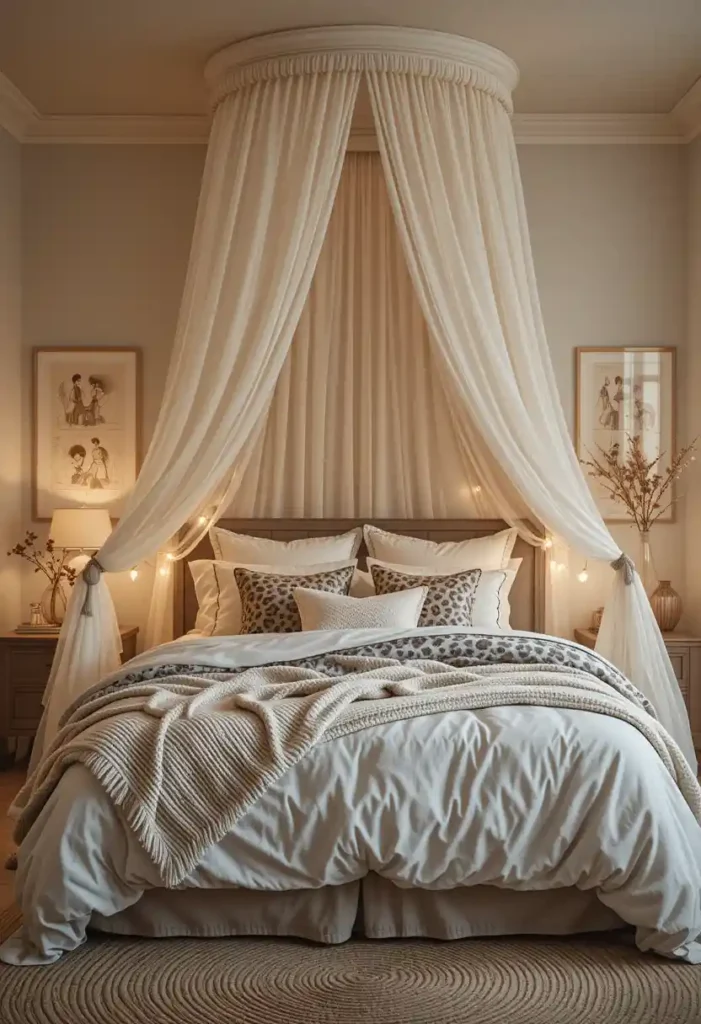 Use Leopard Bedding with a Neutral Canopy