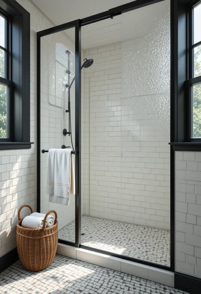Black Window Frames and Shower Enclosures